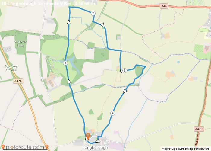 Map - Longborough via Bourton-on-the-Hill